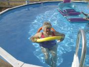 Sandy in pool