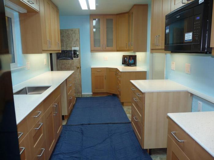 kitchen with cabinets and countertops